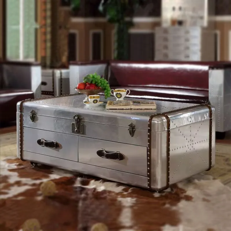 

Office aluminum pilot table living room home furniture antique console table