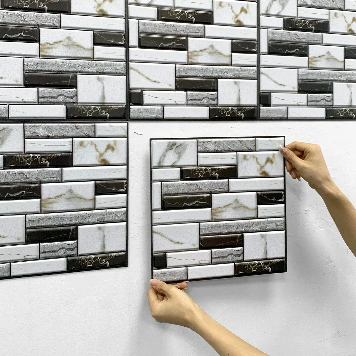 

3D стикер на стену, самоклеящаяся настенная панель из искусственного камня, отслаивающаяся и приклеивающаяся плитка, фартук для кухни, ванной комнаты, водонепроницаемая наклейка на плитку