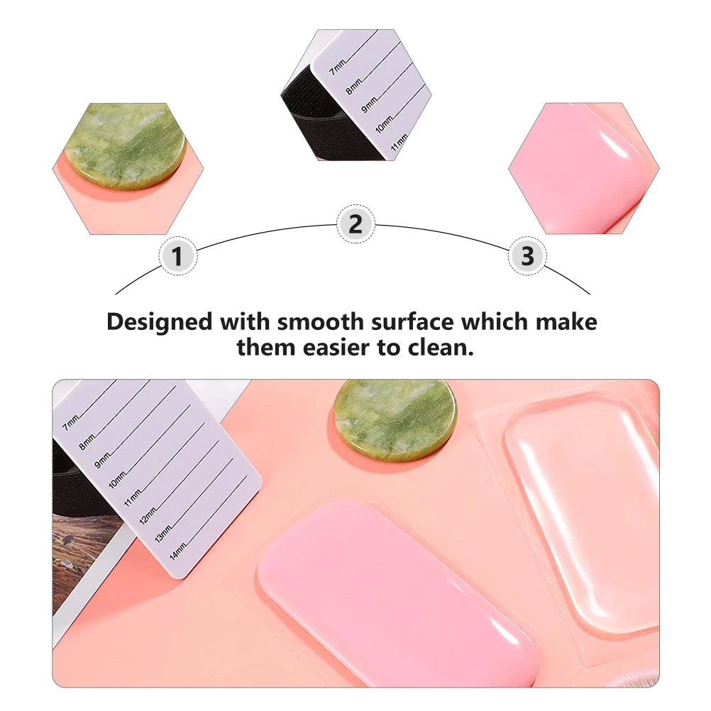 

1set 1Set Silicone Eyelash Extension Plate Glue Holder Grafting Pallet Lash Pad Beauty Salon Supply Forehead Sticker Tools Graft
