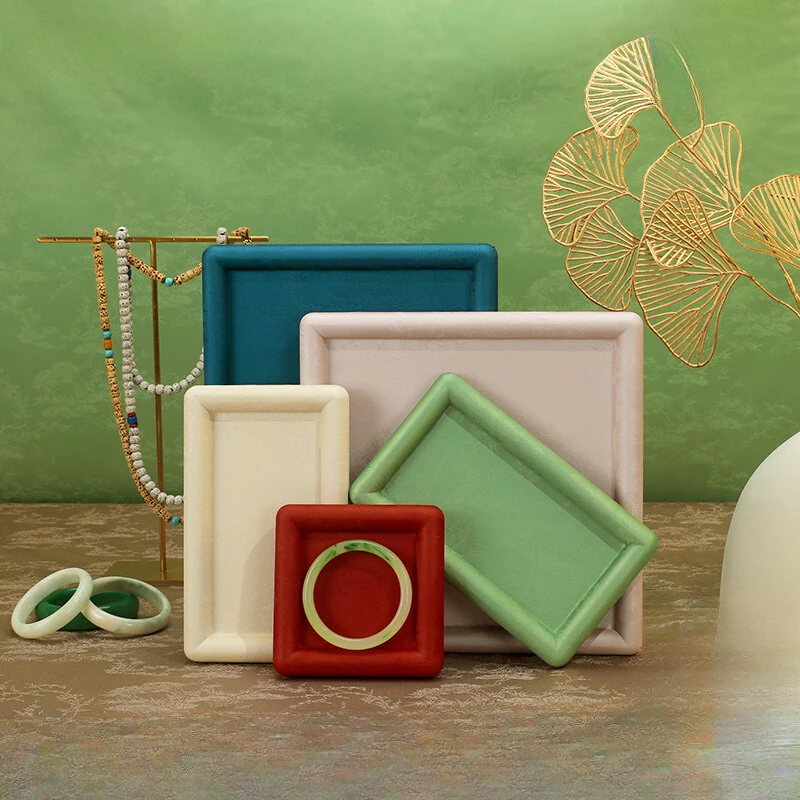 Jewelry tray, palace style light luxury jewelry, display tray, jade ware, jade bracelet, jewelry display, viewing tray