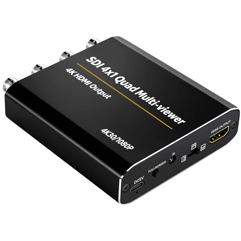 1080p 4K SDI 4x1 Quad Multi-Viewer To HDMI Output 4 in 1 Out Seamless Switch Multi Modes Display on One Monitor for Camera To TV