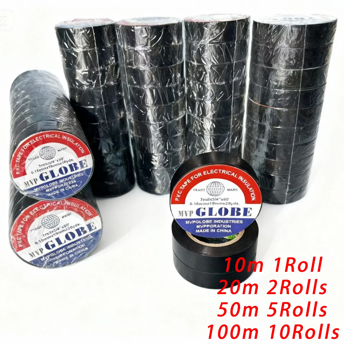 20M/100M 16mm High-Temperature Resistant Black Rubber Electrical Tape Durable Soft Insulating Adhesive for Industrial Use