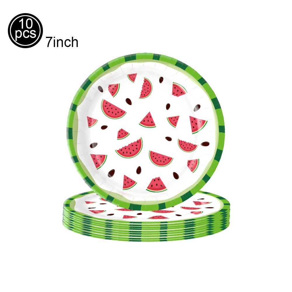 Wassermelonen-Geschirr, Kindergeburtstag, Party, Pappteller, Servietten, Strohhalme, Tassen, Dekorationen, Sommer-Partys mit Wassermelonenmotiv – Detail 8