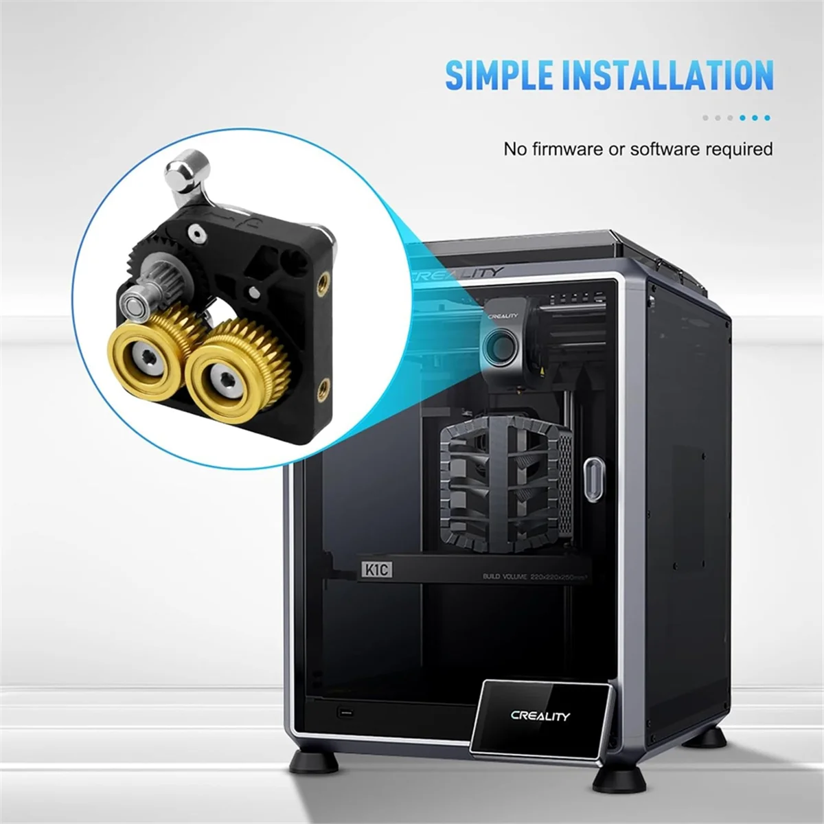 Extrusora A002 K1 Max, Kit de actualización de engranaje de doble rodamiento K1 de acero endurecido, para piezas de accesorios de impresora 3D K1 / K1 Max / K1C