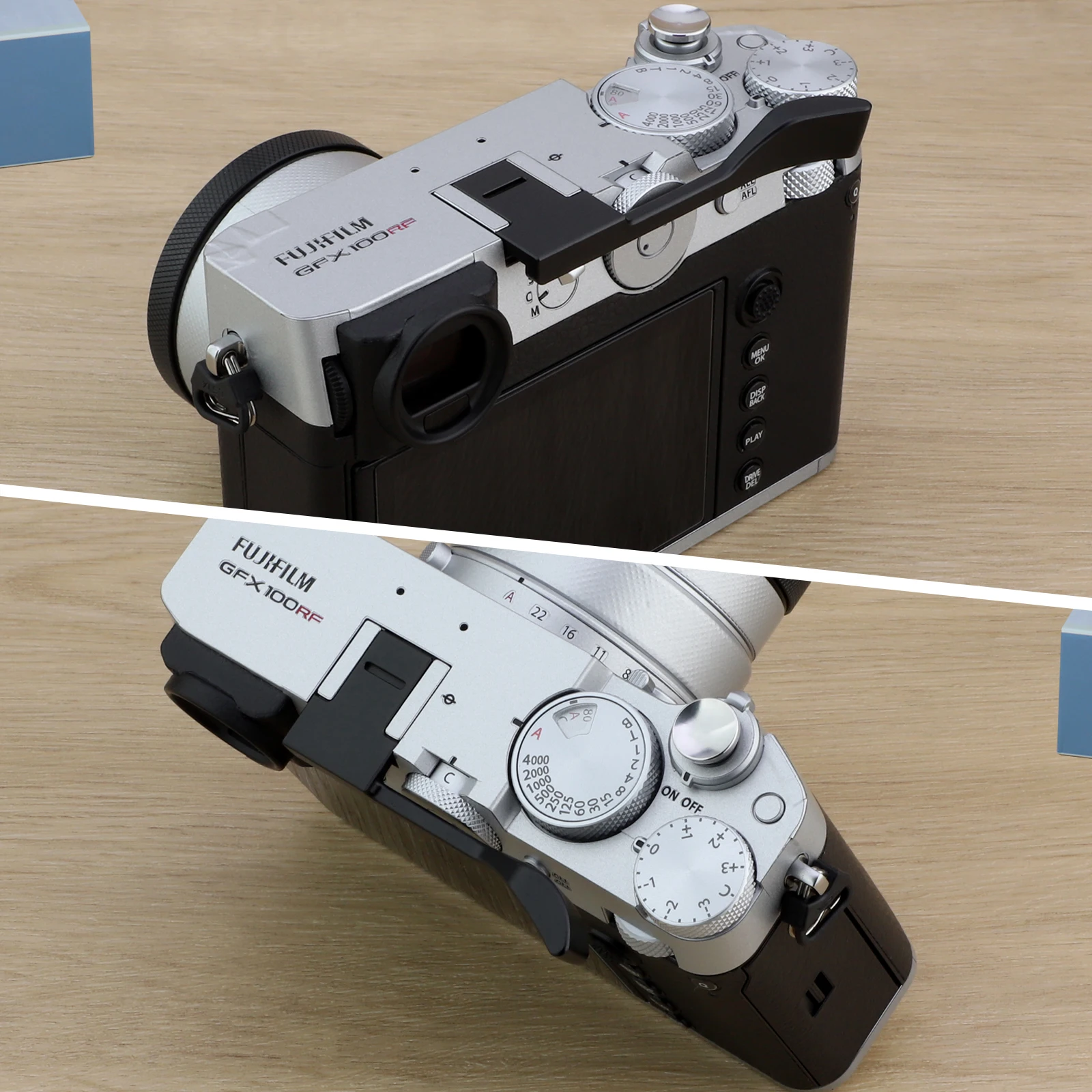 Haoge Metall-Daumen-Up-Griff für Fujifilm GFX100RF Kamera, digitales Zubehör, GFX 100RF, Blitzschuh, Daumen-Up-Rest, Unterstützung, Silber – Detail 9
