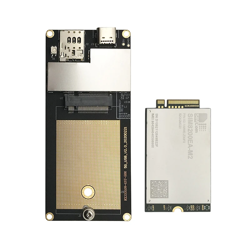 SIMCOM SIM8200EA‐M2 S2-109WE 4 Antenna Socket 5G module with USB adapter NR/LTE‐FDD/LTE‐TDD/HSPA+ M.2 R15 NSA/SA Sub‐6G