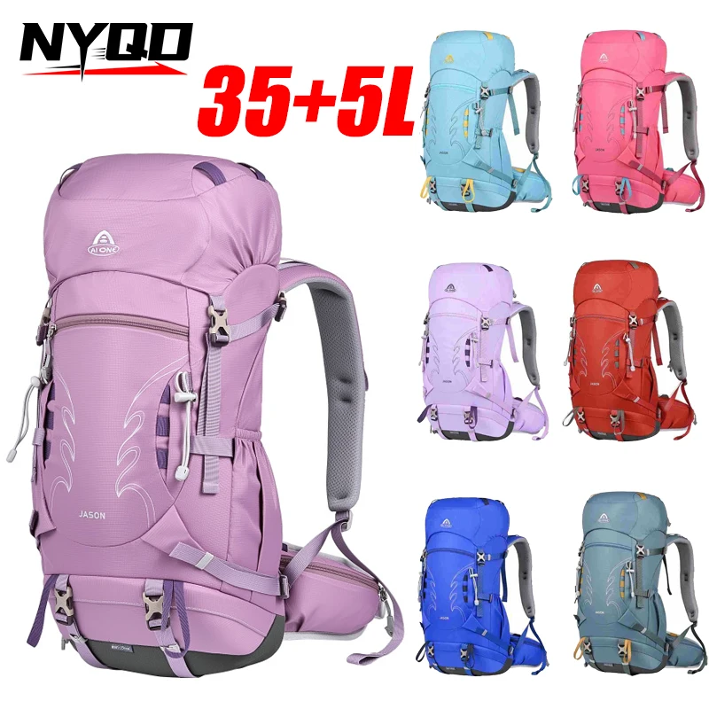 Lightweight Outdoor Hiking Backpack 40L Large Capaci Travel Shoulder Bag Men Women Nylon Material Inner Frame Structure