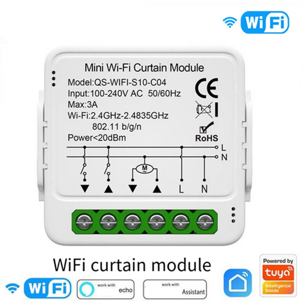 ONCE Tuya WiFi Curtain Module Smart Mini Curtain Switch Module Smart Home Support Voice Control
