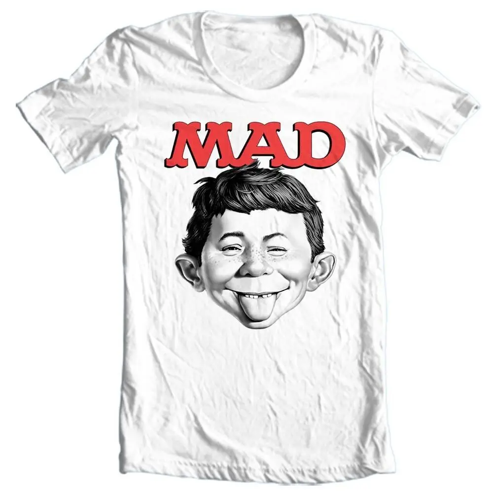 MAD Magazine Alfred E Newman T-shirt retro 1970's cotton graphic tee WBT349