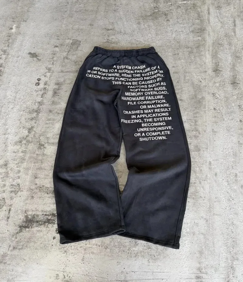 Y2K Pantalon Baggy Décontracté Femmes Haut Streetwear Pantalon Imprimé Hip Hop Pantalon de Survêtement Harajuku Rétro Streetwear Joggers Hommes Pantalon Long