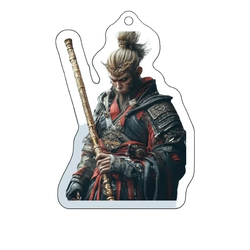 New Fashion Chinese Anime Sun Wukong Arcylic Keychain Black Myth Wukong llaveros For Women Men Jewelry Cosplay Accessories Gifts