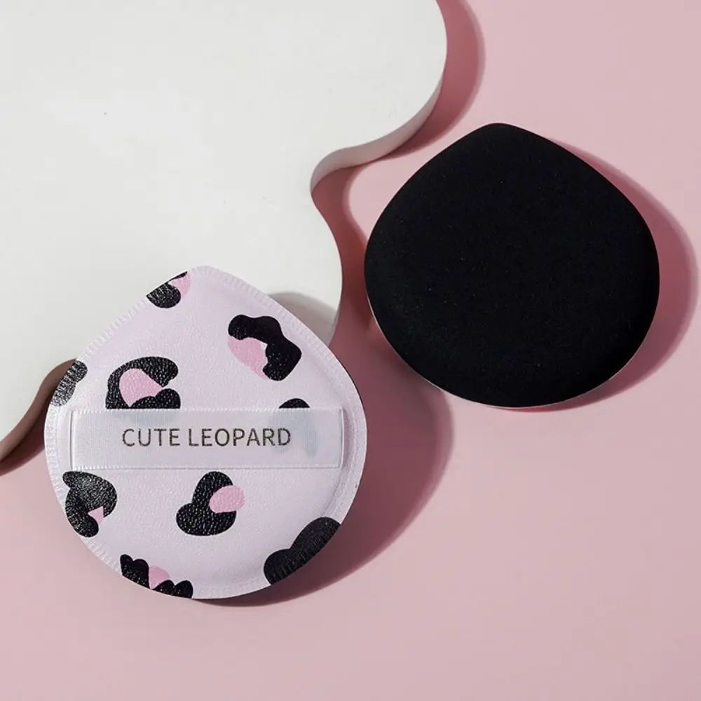 Novo leopardo impresso cosméticos puff seco molhado rosto beleza esponja macia portátil almofada de ar ferramentas maquiagem