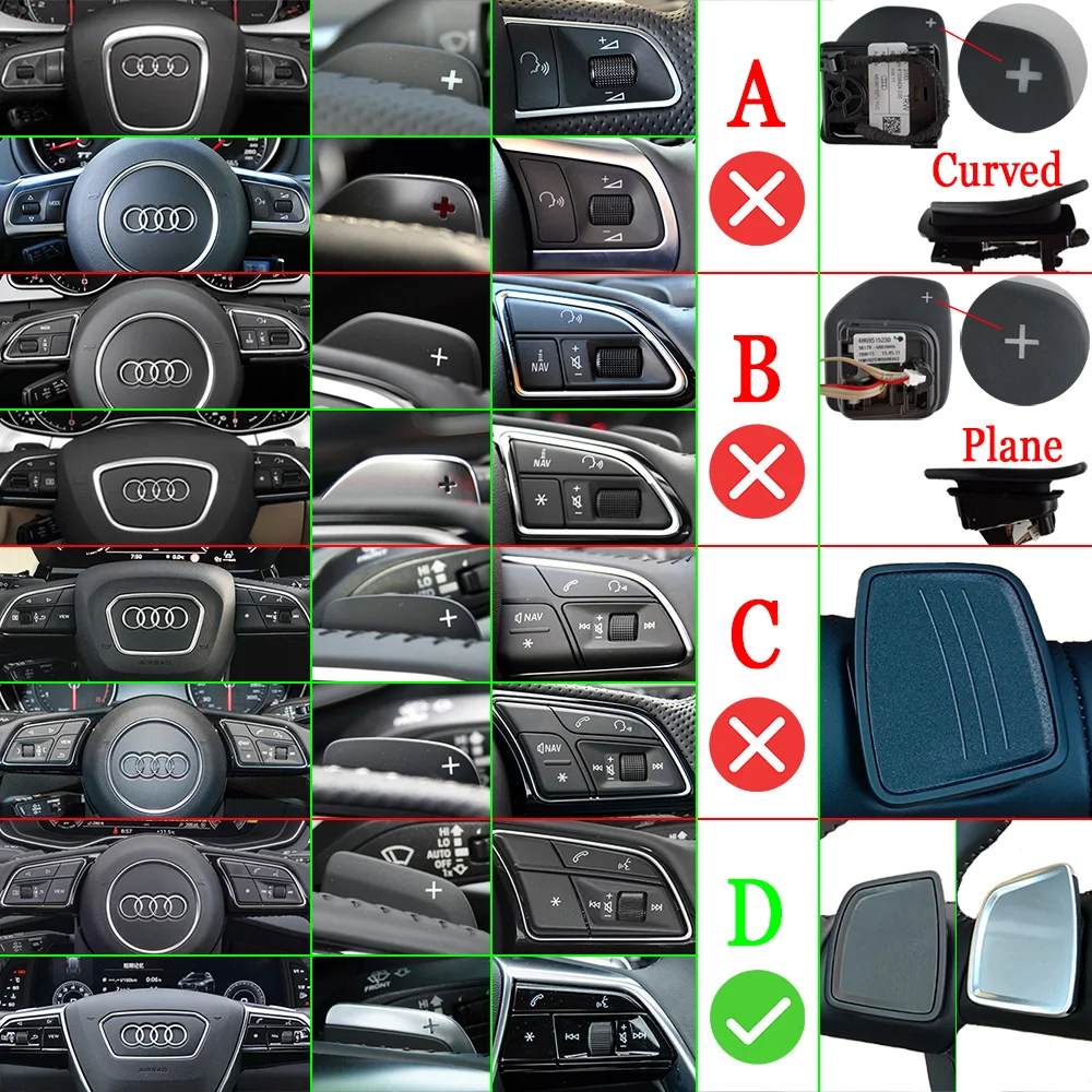 For Audi A1 A7 S7 D5 A6 S6 C8 S8 A8 e-tron Quattro Allroad Avant Sline Car Steering Wheel Shift Gear Paddle DSG Extender Sticker