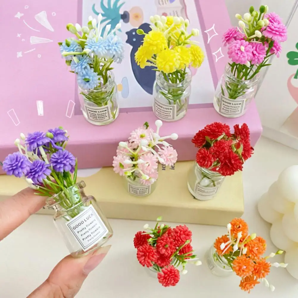 Flower Vase Refrigerator Magnet Mini Vase Fridge Magnet Mini Flower Vase Fridge Magnet 3d Miniature Plant Decoration Fake Flower