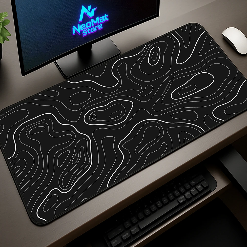 

Topographic Desk Mat black Extra Large Mousepad 5mm 1200 Office Accessories Mouse Pad Xxxl Laptops Carpet 550mm Keyboard Gamer