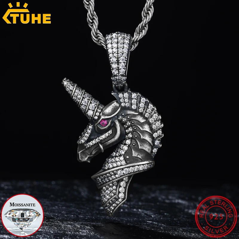 

TUHE Высокое качество VVS1 Муассанит Паук кулон из стерлингового серебра 925 пробы для мужчин ювелирные изделия в стиле хип-хоп