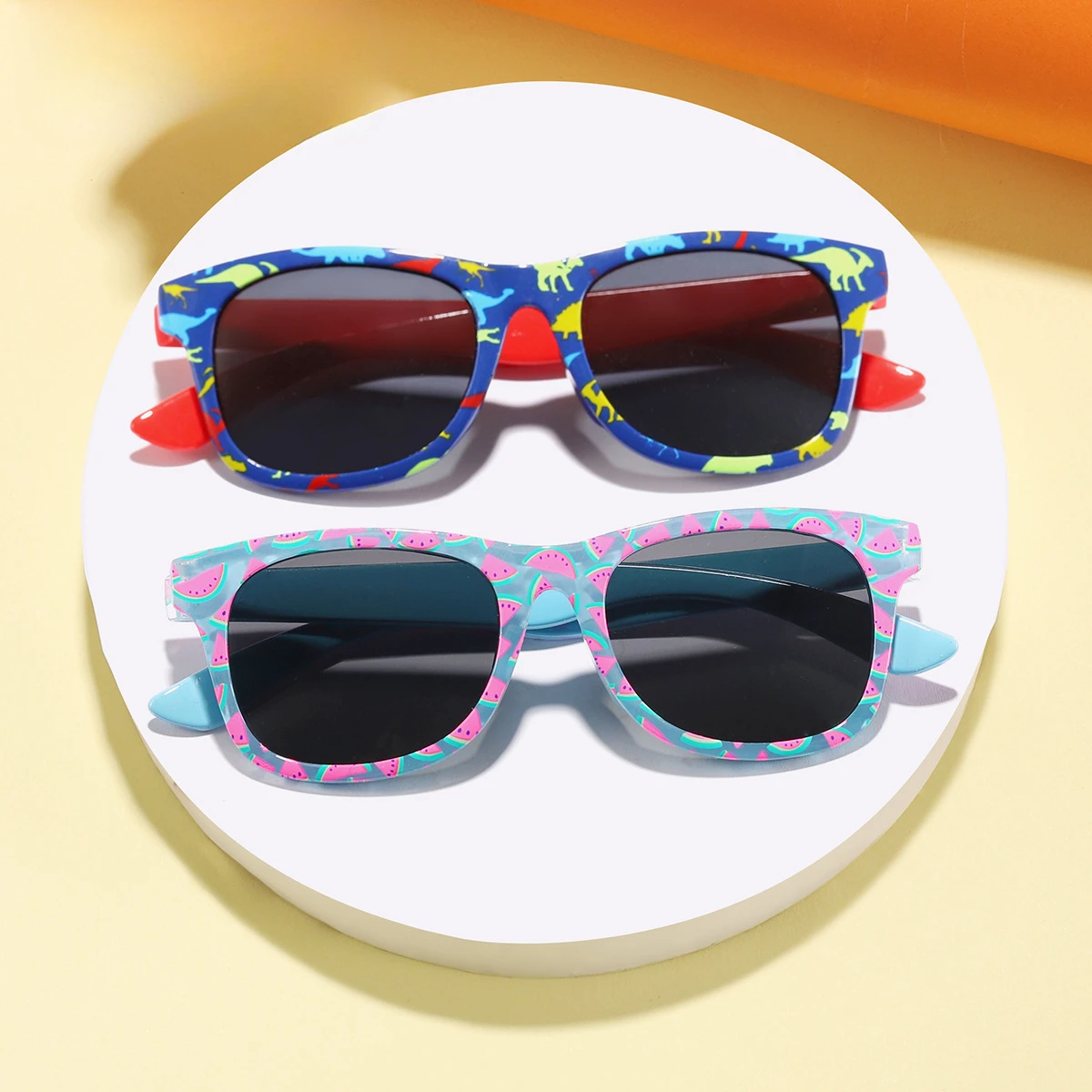 Summer New Dinosaur Square Children\'s Outdoor Sunshade Sunglasses Kids Cartoon Cute Baby Trendy Sun Glasses Girls Boys Eyewear