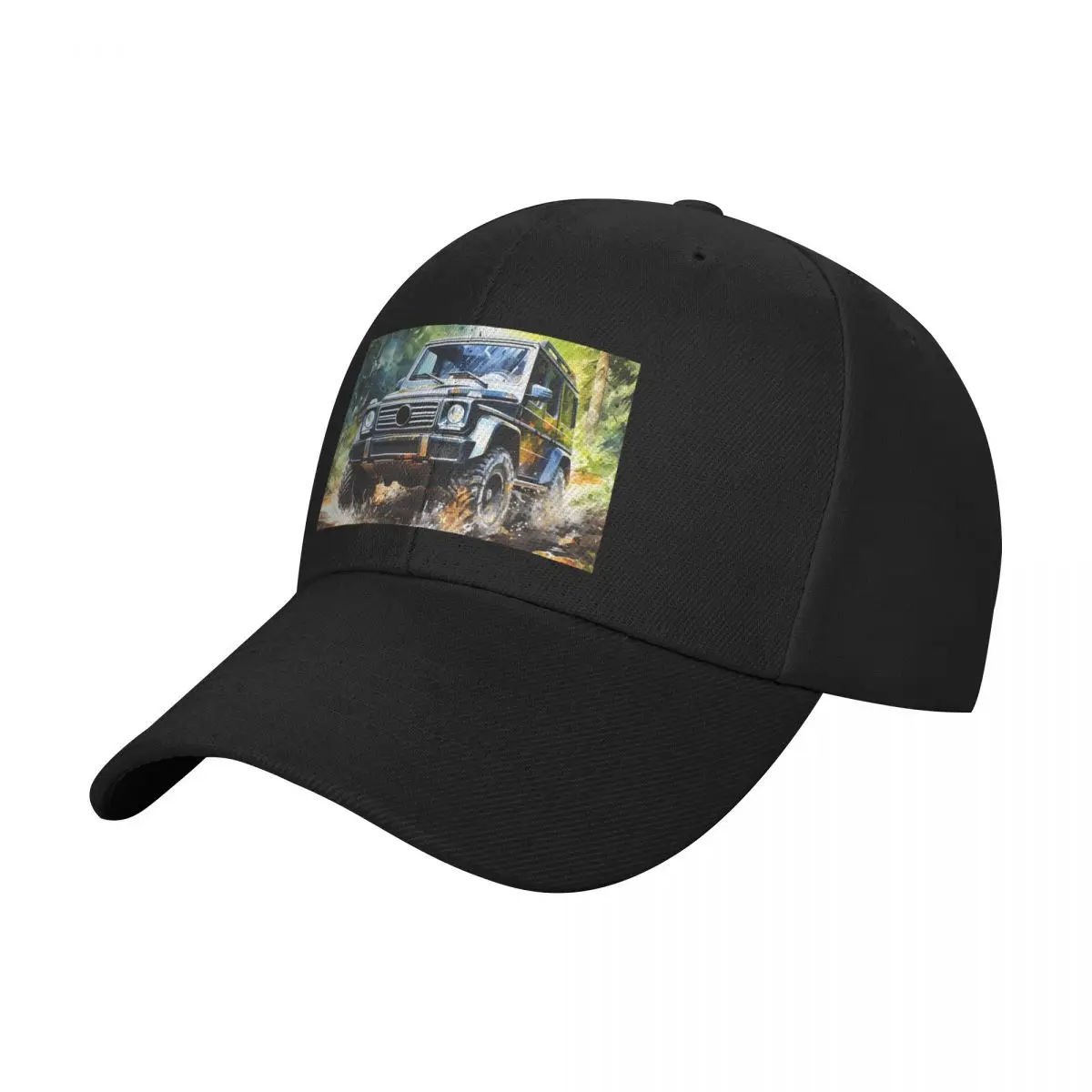 Watercolor Forest Trail Mercedes SUV Off-Road Baseball Cap fashionable Golf Wear For Women Men's