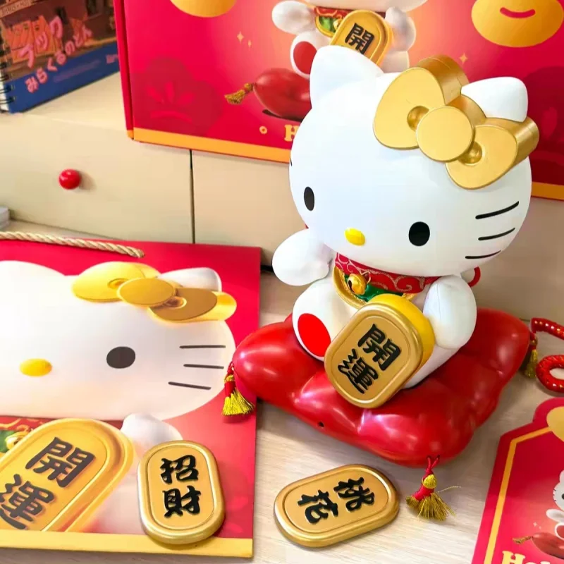 

Оригинальный ночник Hello Kitty «Счастливый кот» в стиле каваи, украшение для изголовья кровати, новогодний подарок, аниме-фигурка, подарок на день рождения, модель
