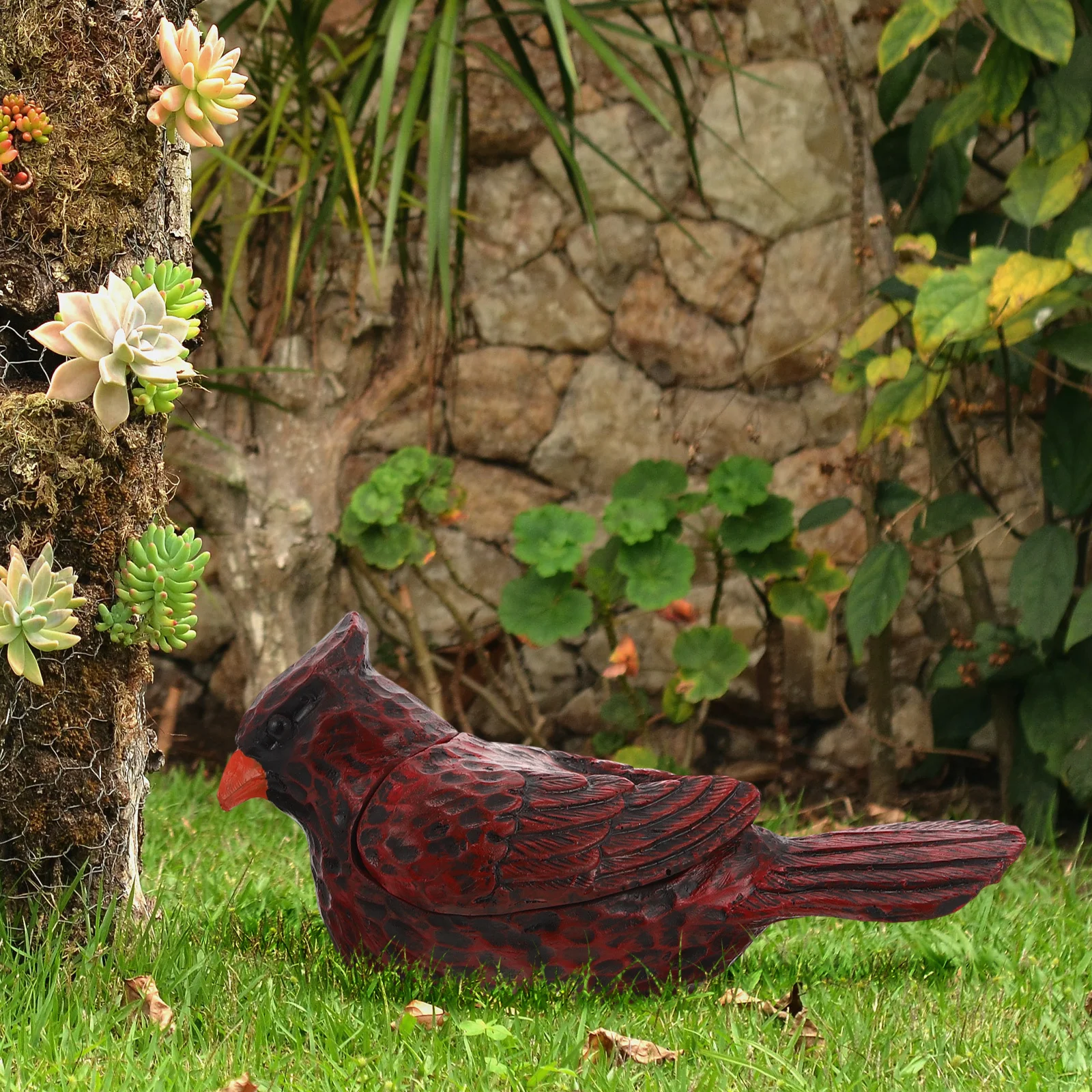 Symulowany ptak - wodoodporny schowek na klucze do użytku zewnętrznego, dekoracja z żywicy do ogrodu, na podwórko, do domu, biura, idealny pomysł na prezent.