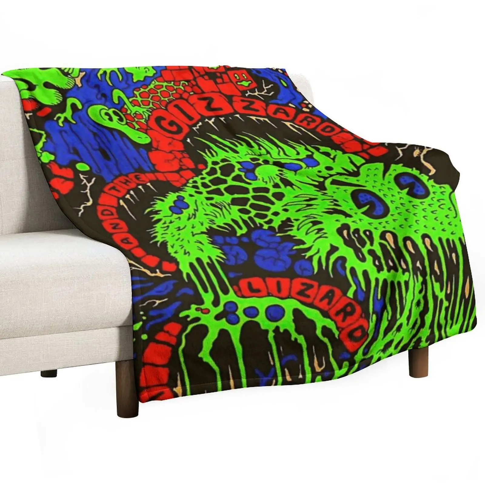 

king gizzard and the lizard wizard Throw Blanket Hair Flannel Soft Big For Baby Blankets