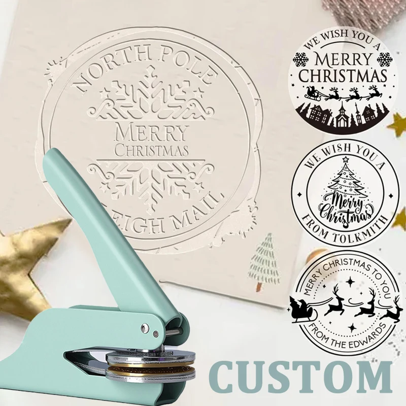 Weihnachtskollektion Embosser Stempel LOGO Design Maßgeschneiderte Hochzeit Bibliothek Buch Private Siegel DIY Anpassung Umschlag Party