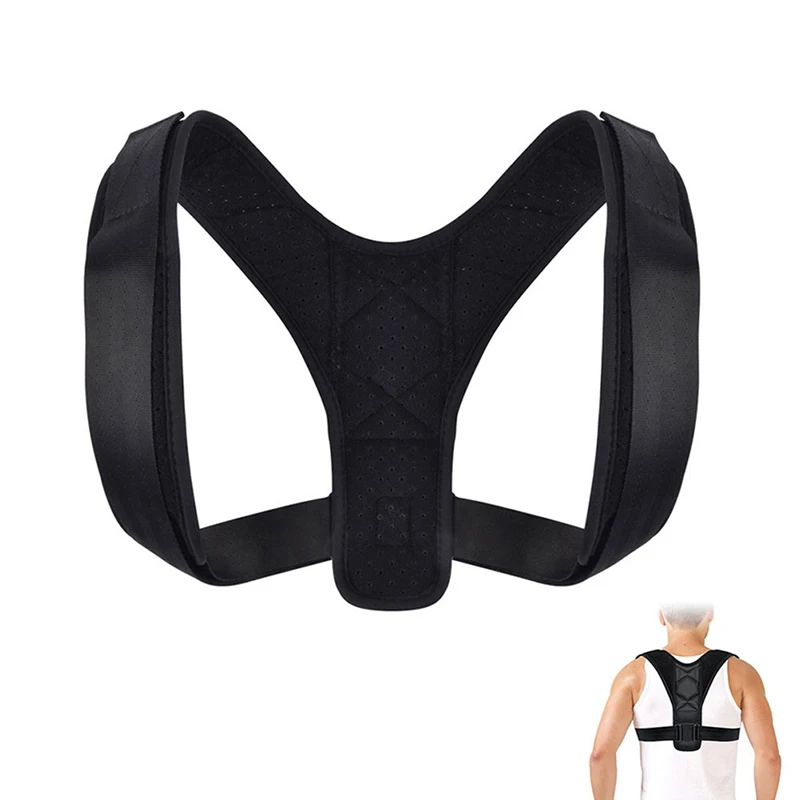 Adjustable Back Brace Support Invisible Shoulder Posture Corrector Unisex Spine Neck Health Correction Belt Home Office Sport