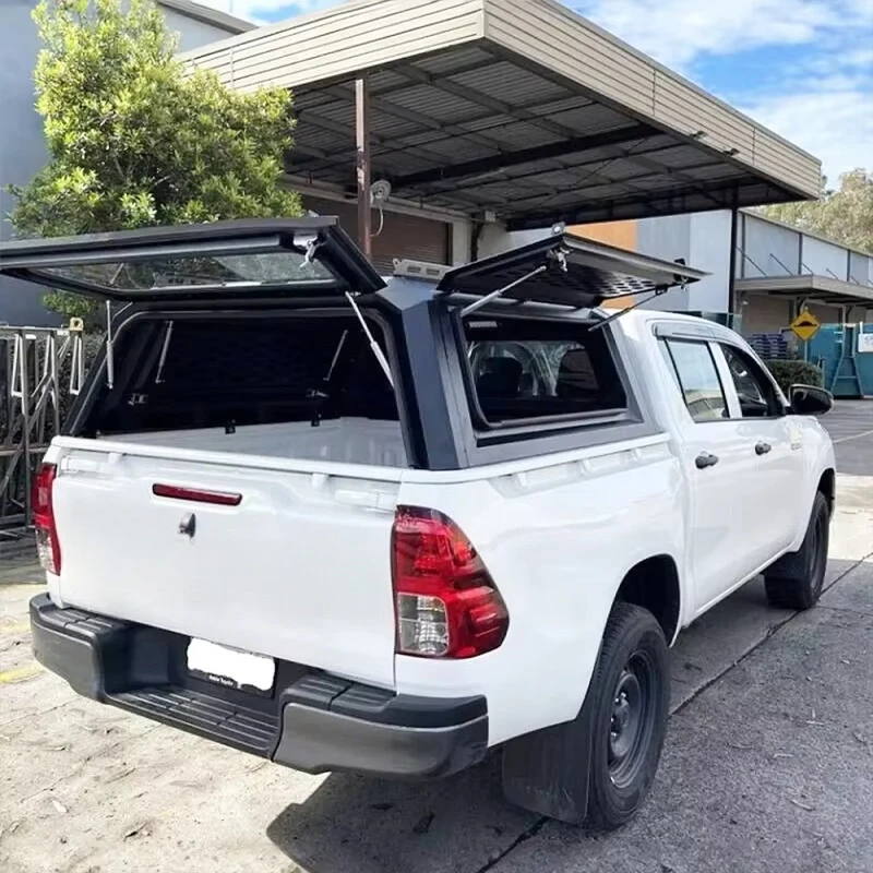 

Aluminum Pickup Canopy Hardtop Camper Shell for F150 Ranger Raptor Waterproof Truck Bed Topper Black