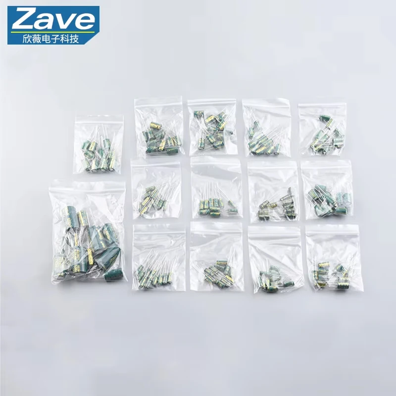 142-teiliges Hochfrequenz-Elektrolytkondensator-Set mit niedrigem Widerstand, 10 V, 16 V, 25 V, 35 V, 50 V, 400 V, 19 Arten, 1 uf/2,2 uf/4,7/6,8/22/47/100 uf