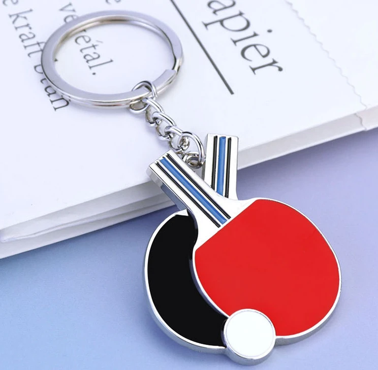 Creative Table Tennis Racket Keychain Ping Pong Pendant Keyring Bag Ornament For Men Women Car Trinket Gift