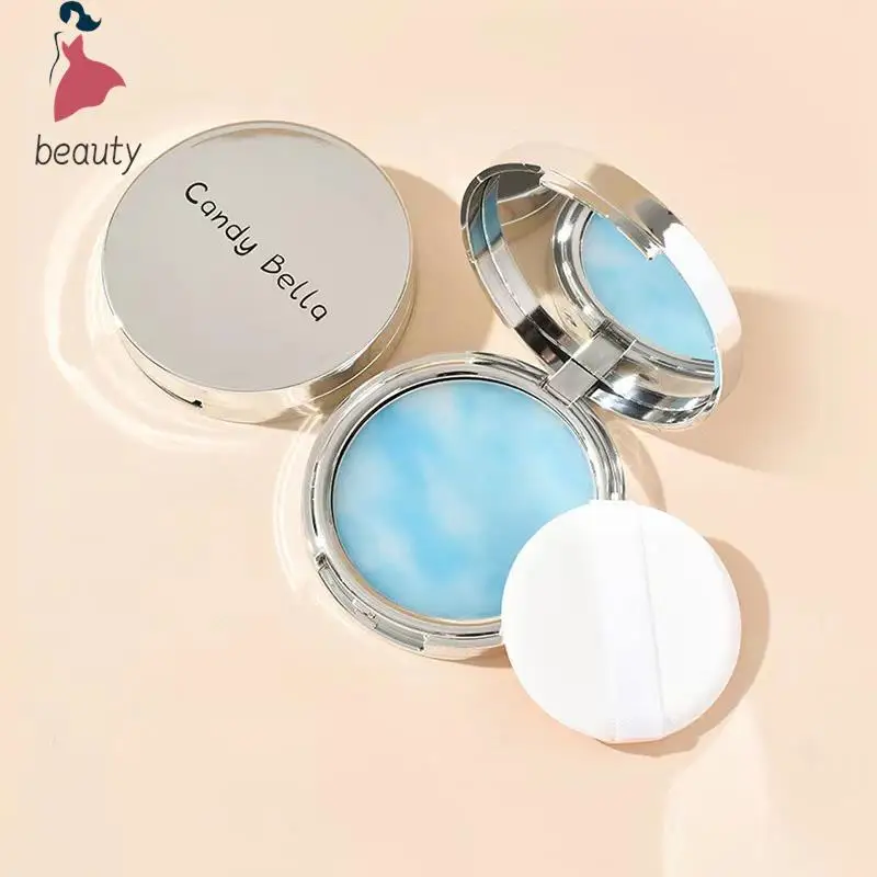 Blue Sky-Gâteau de poudre longue durée avec bouffée, maquillage imperméable, sec et support pour le visage, huile, 1 pièce