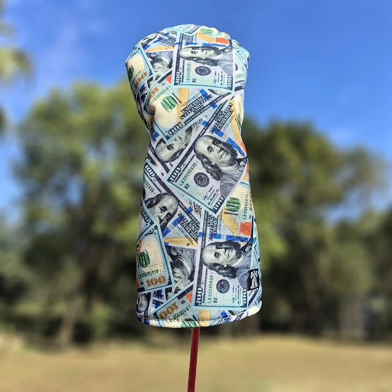 Golf Club Cover Protective Case Dollar 1 Wooden  Head Cover 1 Square Magnetic Putter Sleeve Personality Cartoon