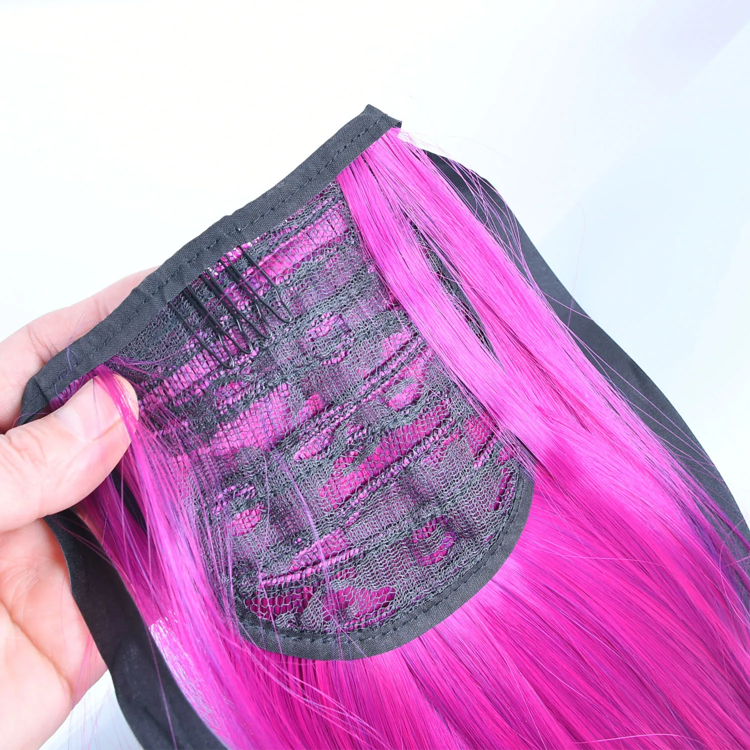 Colorful Ombre 2 Tone Cosplay Ponytail Hair Extension Fake One Piece Clip in Hair Ponytails