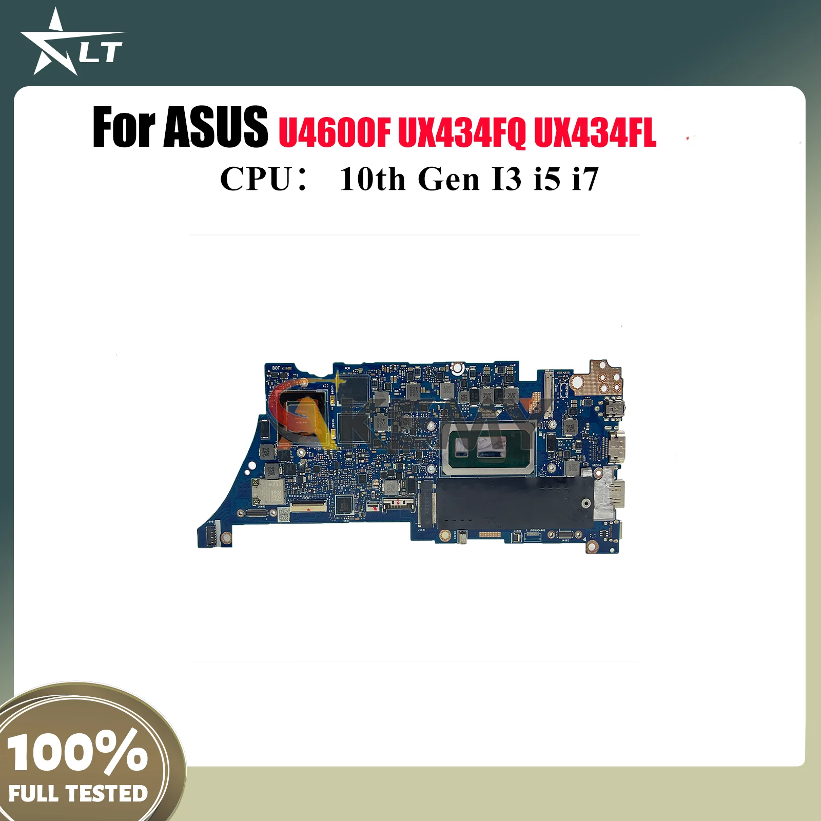 

UX434FQ Laptop Motherboard For ASUS ZenBook U4600F UX434FL UX434F Notebook Mainboard With 10th Gen I3 i5 i7 100% tests OK stk