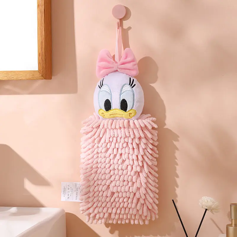 Cartoon cute Disney series Donald Duck Daisy Lotso soft, skin-friendly, quick-drying and absorbent hangable chenille hand towel