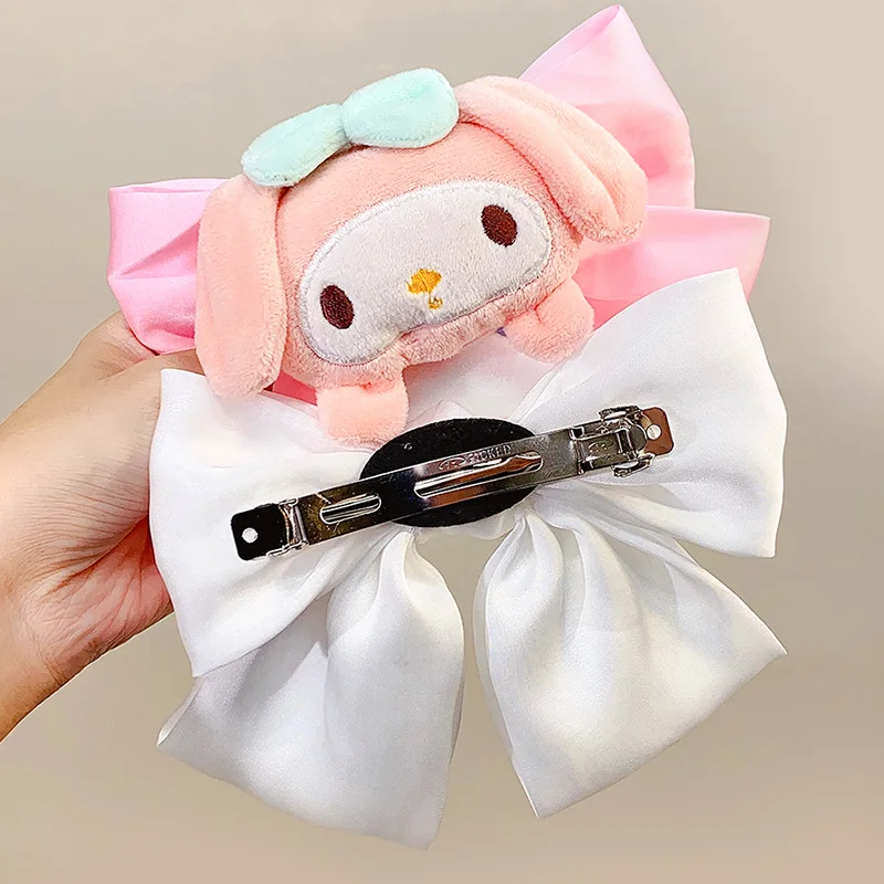 MINISO Cartoon Hair Accessories Sanrio Kuromi Bow Hair Clip Cute Cinnamoroll My Melody Hair Accessories Fashion Hairpin Gifts