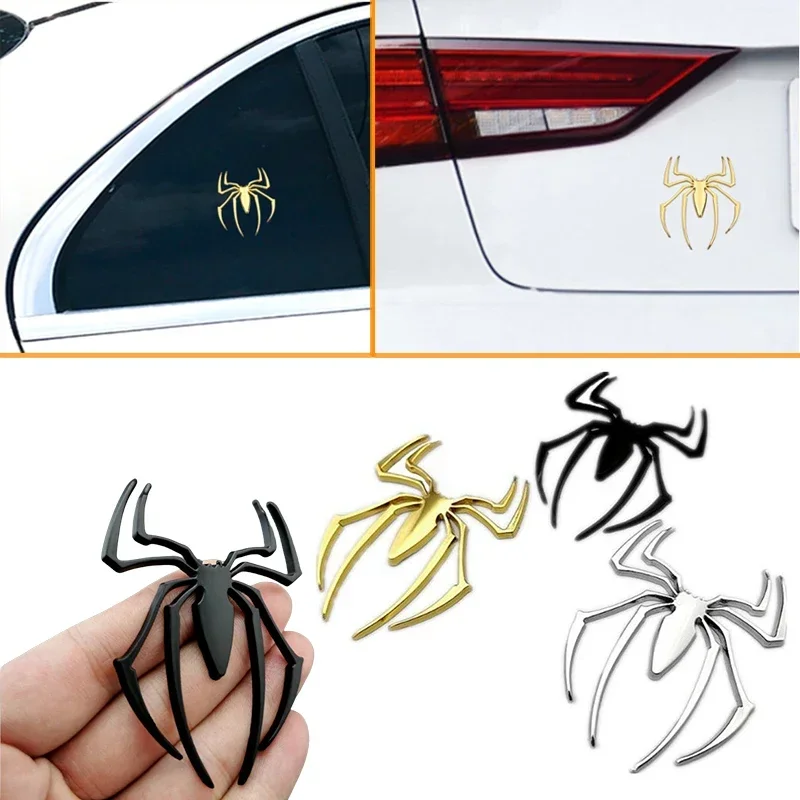 Fashion Car Sticker 3D Metal Spider Personalized Car Logo Gold/silver/black Car Styling Accessories Metal Spider Sticker Chrome