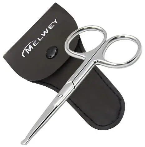 

Rounded Tip Stainless Steel Facial Hair Scissors, 3.7 Inches for Nose, Beard, Eyebrows & Baby Nails