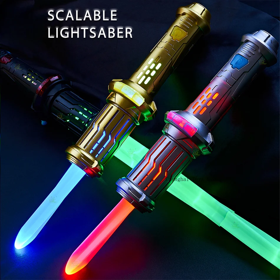 With-Expandable 2-in-1 Light Sabers With Connector LED Swords Set Light Sword Toys With Gravity Sensing Sound Effects