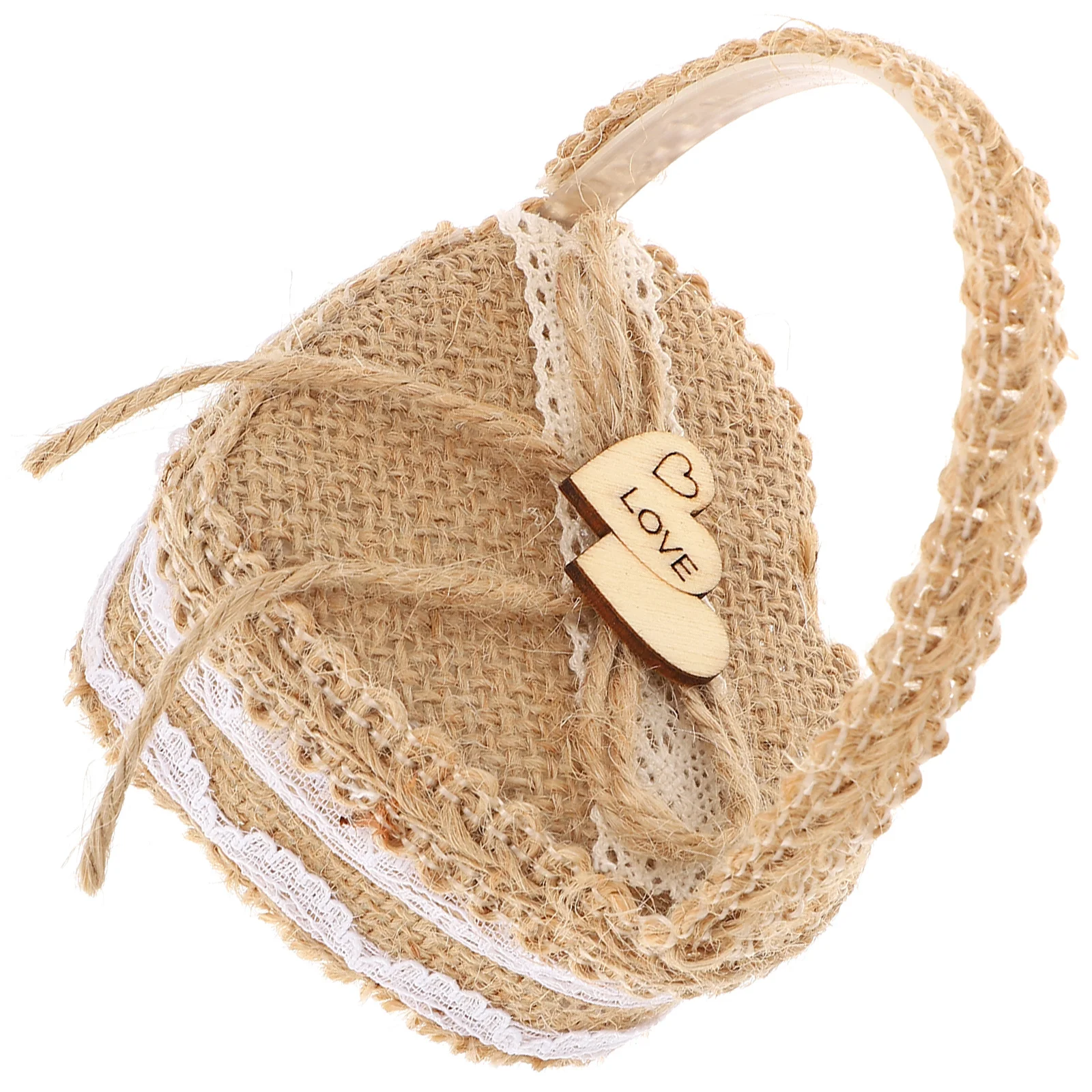 

1pc Heart-Shaped Ring Box Woven Storage For Wedding Proposal Small Flower Basket Decorative Jewelry Holder Mini Wedding Basket