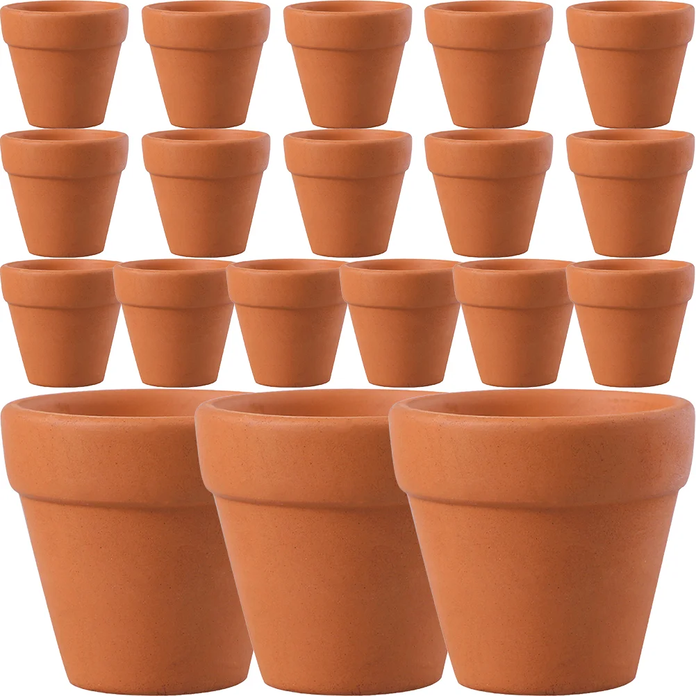 20 Pcs Small Clay Flower Pot Outdoor Tabletop Decor House Pots Containers Ceramics Mini Thumb Succulent Plants