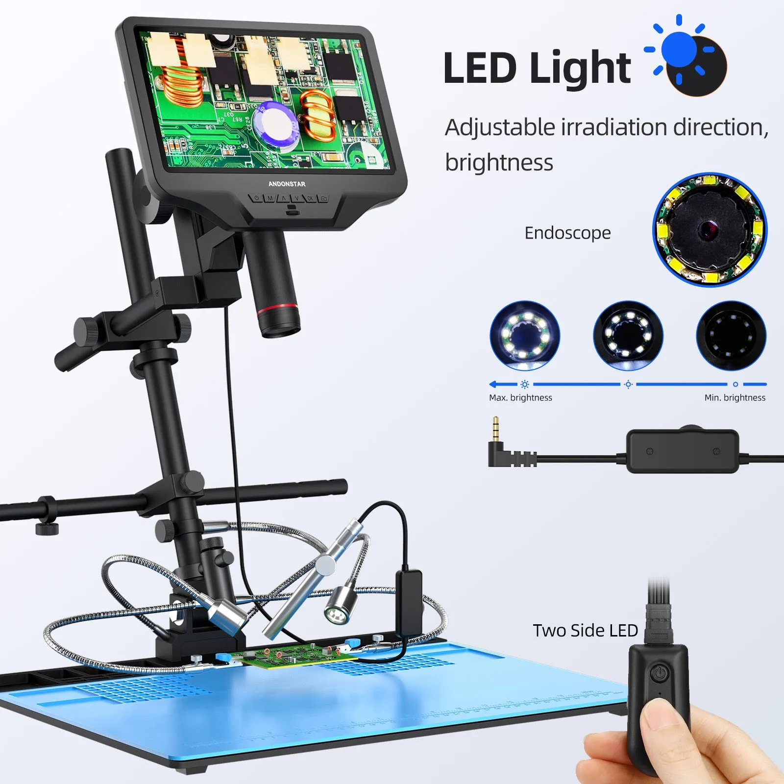 Maxgeek Andonstar AD409-MAX-ES WiFi Microscope High Quality Digital Microscope with Endoscope for PCB Repair and Maintenance