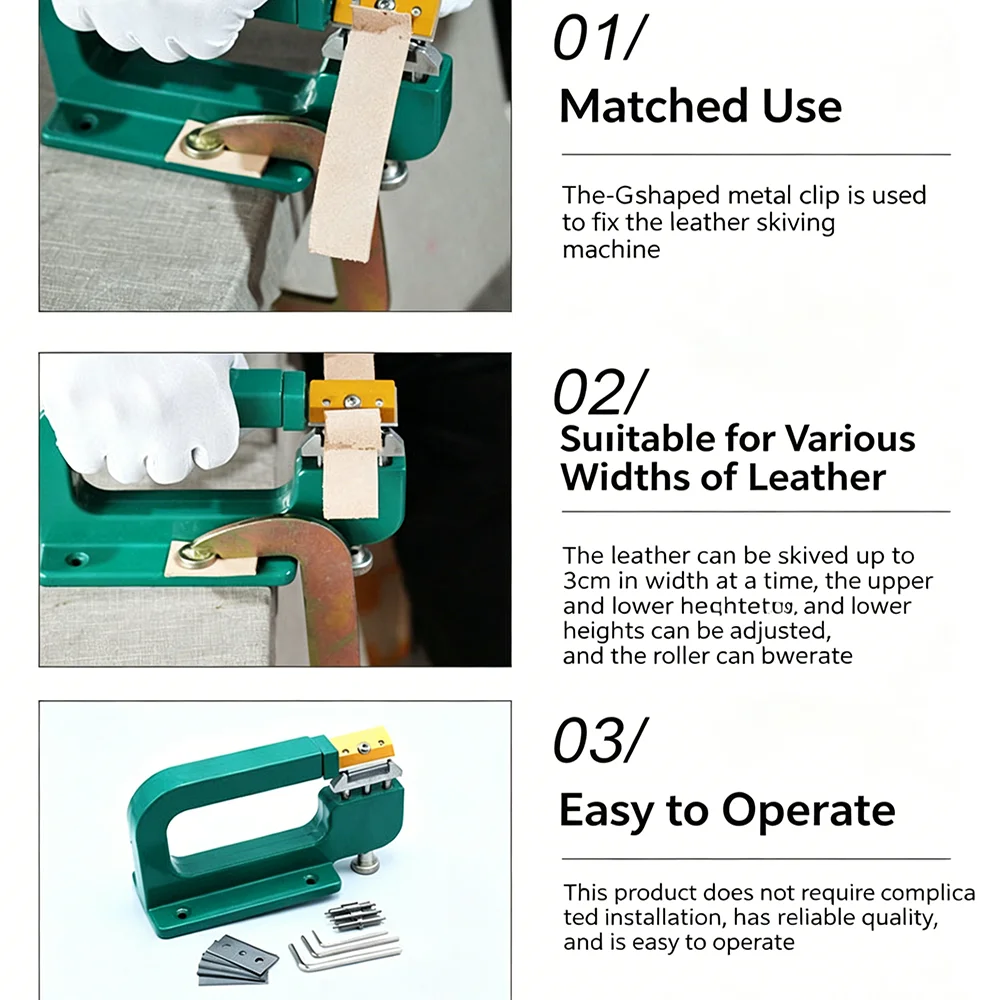 Multifunktionale Leder-Dünndrillmaschine, Tragbare Manuelle DIY-Schäl- und Dünndrillmaschine – Detail 1