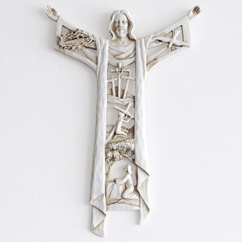 Risen Christ Last Supper Wall Cross Hanging Decoration for First Holy Communion Baptism Christian Gift Religious Accessories