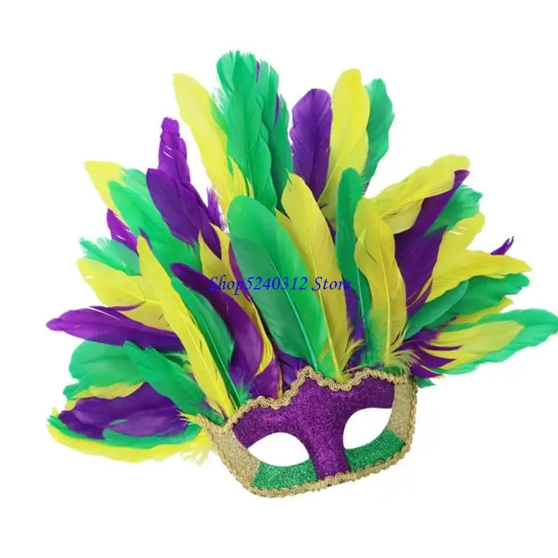 634C Máscara fantasia Máscara penas Máscara Halloween Mardi Gras Máscara festa cosplay