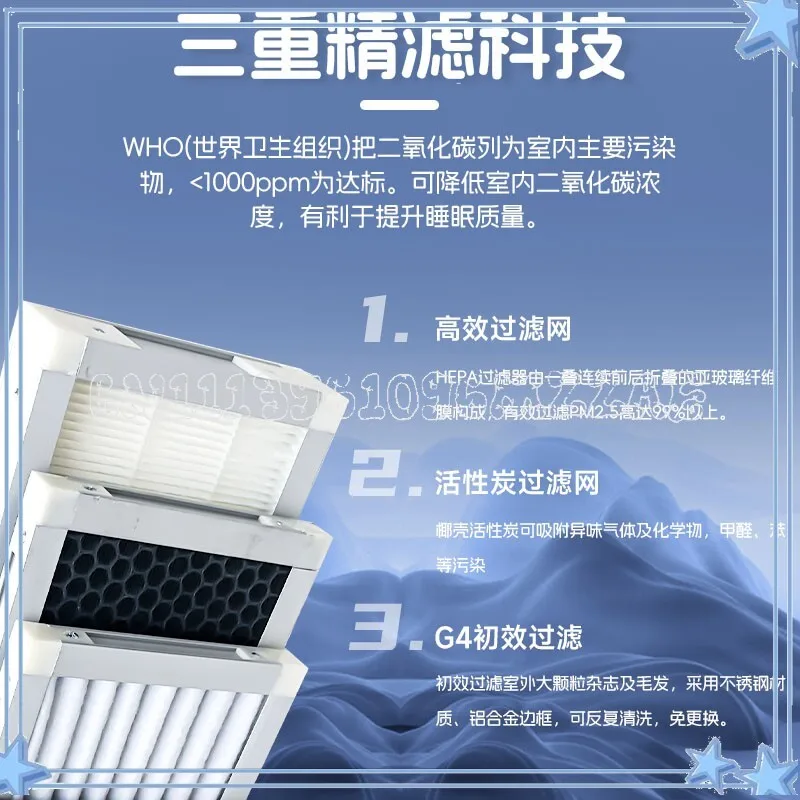 Fresh Air System Household Full Heat Exchanger Bidirectional Flow Fresh Air Ventilator Commercial Purification Fresh Air