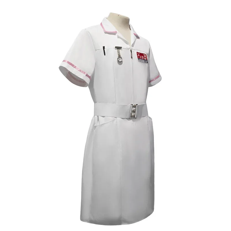 Uniforme de enfermera blanco, disfraz de Joker con bolígrafo de reloj, accesorios, ropa de payaso de película, conjunto de ropa de fiesta de Carnaval y Halloween para hombre