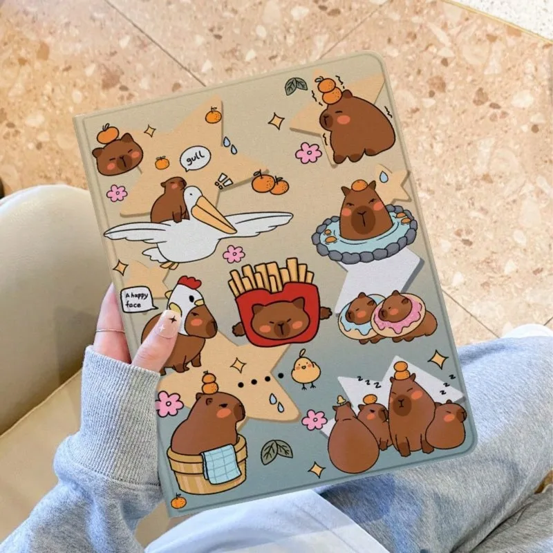 

Variety Capybara for IPad Air 6 Case IPad 10th Gen Air 5th 4th 10.9 Pro 11 2nd 3rd 4th IPad Pro 10.5 with Pencil Holder Funda