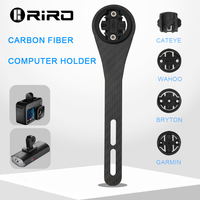 RIRO Bicycle Carbon Fiber Computer Holder Road Bike Handlebar Stopwatch GPS Mount for Garmin Gopro Wahoo Bryton Light Stand Part