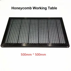 Mesa de trabajo de panal de abeja, 500mm x 500mm, tamaño personalizable, piezas láser de cama de trabajo para máquina cortadora de grabado láser CO2 DIY